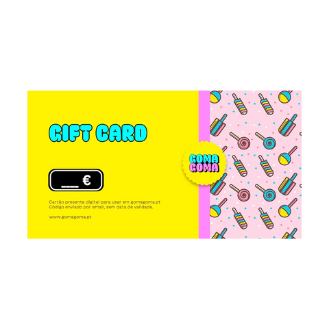 Gift Card GomaGoma — cartão presente digital para comprar gomas e doces em gomagoma.pt