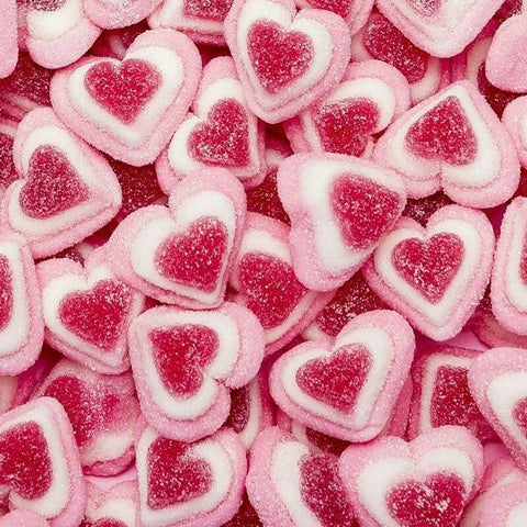 Corações Vermelhos e Rosas Açúcar