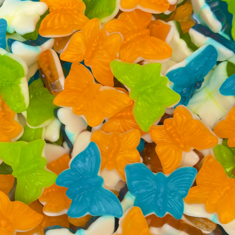 Borboletas Verdes, Azuis e Laranja Brilho