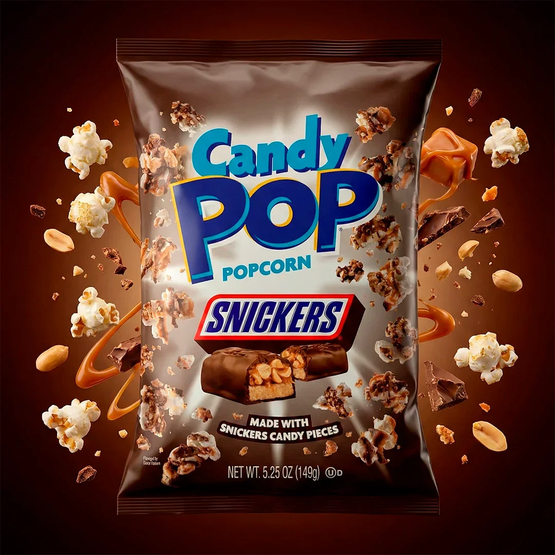Snickers Candy Pop Popcorn 🍿🥜🍫 – The Ultimate Sweet & Crunchy Snack ...